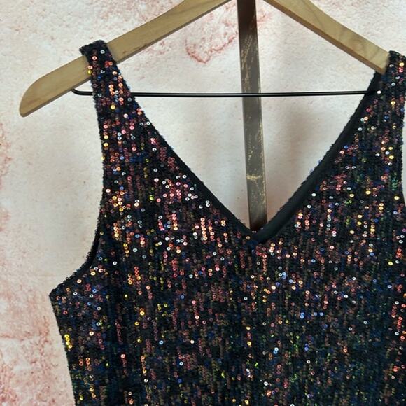 NWT LOFT glam gatsby sequin top size S cocktail party statement holiday v-neck - Picture 2 of 4